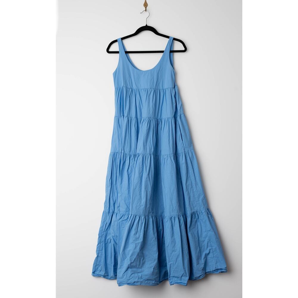 MICHAEL KORS Scoop Neck Tier Blue Cotton Dress - Picture 3 of 8